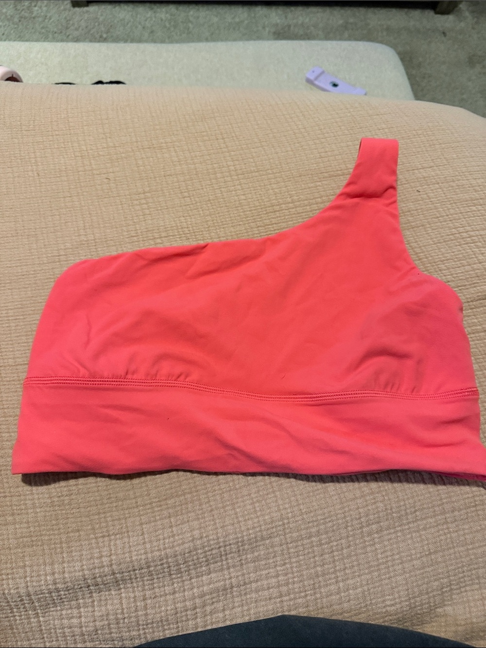 Lululemon One-Shoulder hot pink Sports Bra